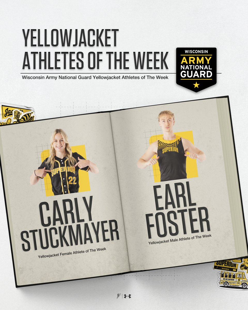 Congratulations to this week's <a href="/SuperNatGuard/">SuperiorNationalGuard</a> Yellowjacket Athletes of the Week, Carly Stuckmayer of <a href="/uws_sb/">UW-Superior Softball</a> and Earl Foster of <a href="/uws_xctf/">UW-Superior Cross Country & Track and Field</a>.

Men: bit.ly/2zArtAb
Women: bit.ly/2zz0FjF

#WeAreSuperior