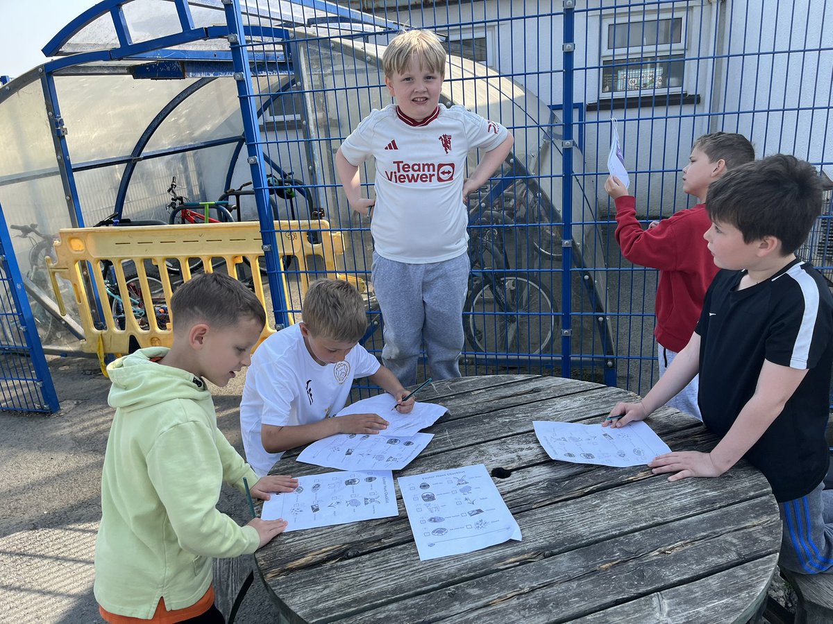 llwynyreos's tweet photo. Blwyddyn 4 loved the Easter egg hunt today. Diolch @CarlWorrall and Mid Wales Scaffolding! https://t.co/exyWNyp90Y