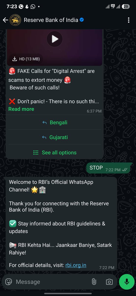 nivinjoy's tweet photo. .@RBI Why are you spamming me on WhatsApp..?

Already we are fed up with your Pre Call Announcements which go on even when we make Urgent Calls.

And now you are spamming in WhatsApp...I didn't ask for any such messages..and there is no option to unsubscribe as well...
@RBIsays https://t.co/KxVHB87Nw2