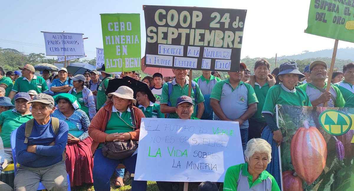 Los municipios de Palos Blancos y Alto Beni decidieron frenar el avance de la minería impulsando una ley municipal. El 2021 Alto Beni emitió la ley que declara al municipio ecológico y libre de la actividad y contaminación minera y están promoviendo una ley nacional.