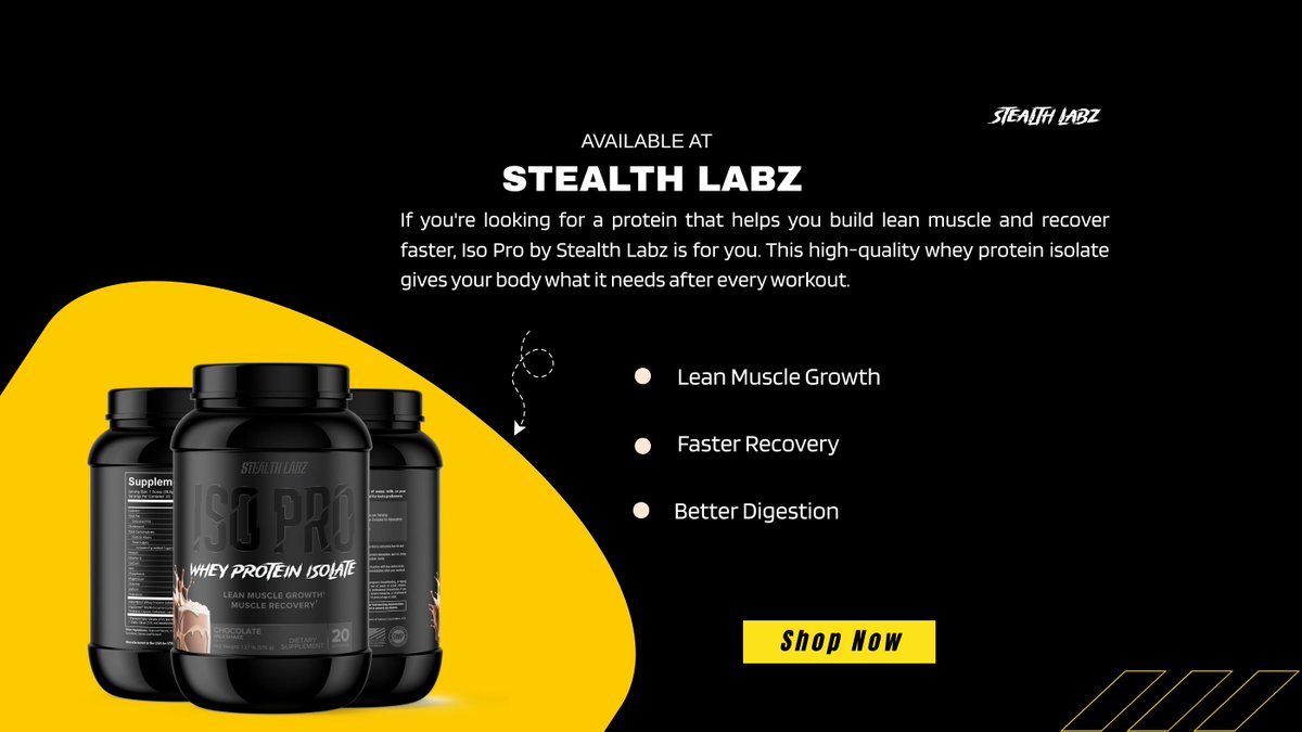 StealthLabz's tweet photo. Protein is essential for muscle repair—and timing matters. After training, your body needs fast-digesting protein to kickstart recovery and muscle protein synthesis.

#StealthLabz #PostWorkoutRecovery #WheyIsolate #Electrolytes #TestBooster #FitnessSupplements #MuscleRecovery https://t.co/GxgpDWSbb9