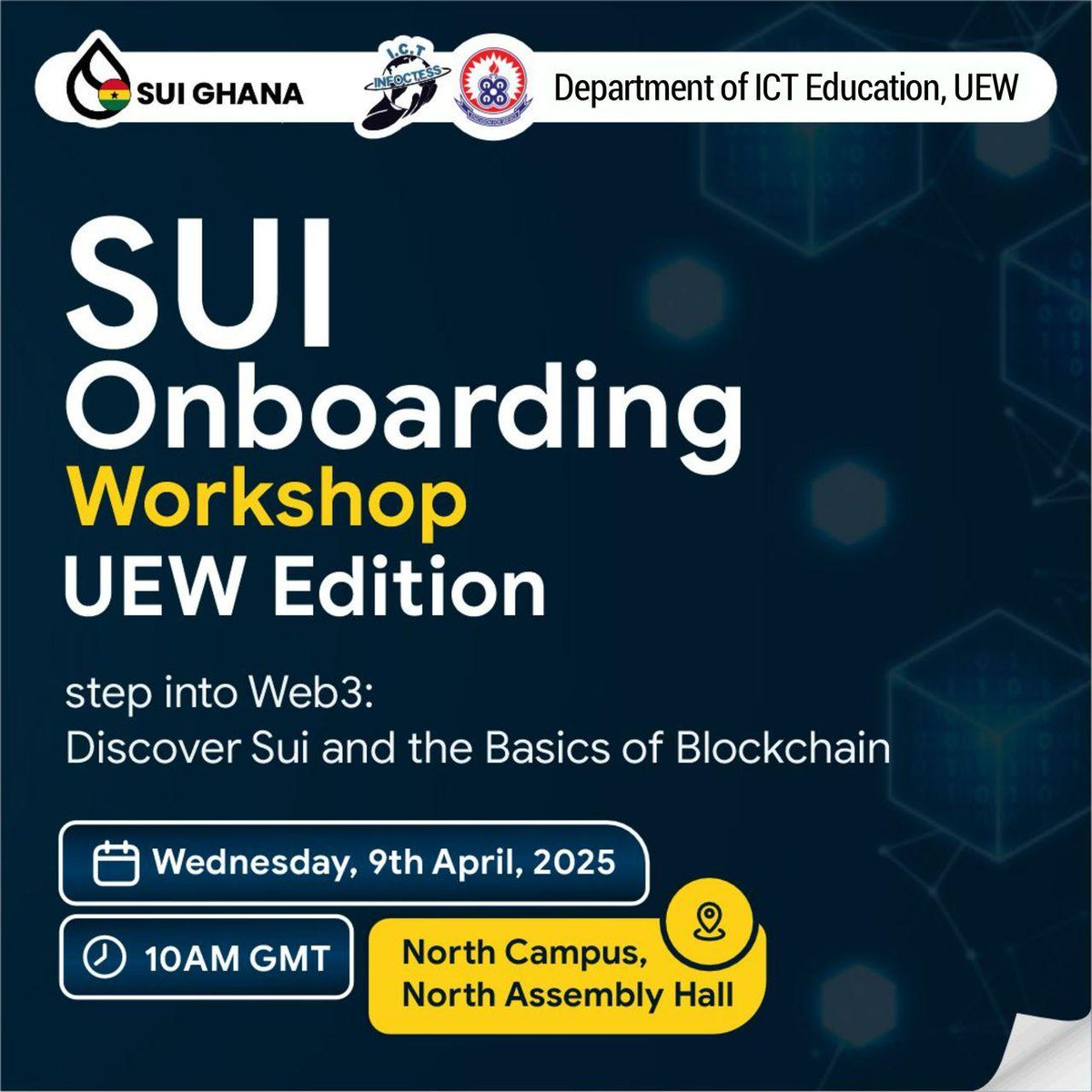 Harry_Nice20's tweet photo. Sui Web3 Onboarding Workshop at UEW's North Assembly Hall. This initiative, organized in collaboration with the Department of ICT Education and Sui Network Ghana, is a game-changer for students and tech enthusiasts.@SuiNetworkGhana @SuiMoveAfrica  @SuiFamOfficial
#Suirunsinghana https://t.co/S6wDisMCdO