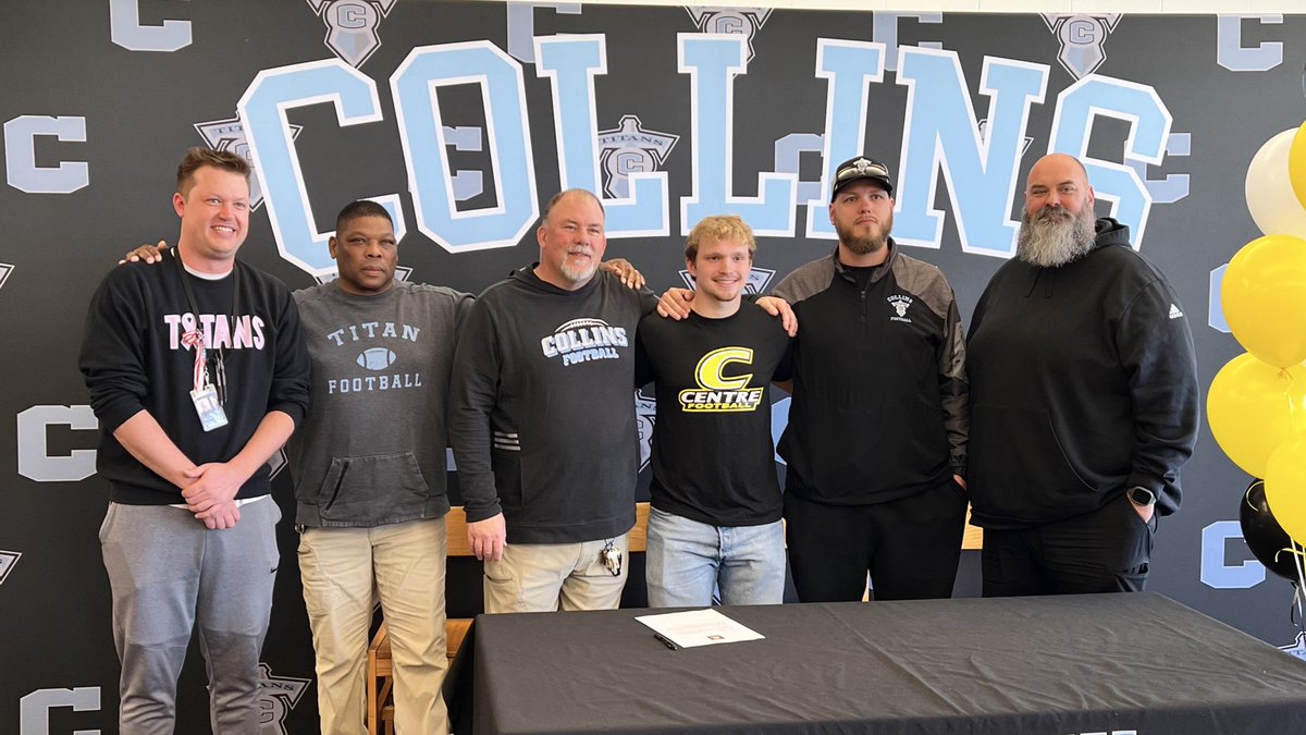 MLCTitanCoach's tweet photo. Congratulations to @joshua_lainhart  as he signed to play football at Centre College!  Josh had an amazing career at Collins both in the classroom and on the field and we can’t wait to see him on the field for the Colonels!  @CentreFootball is getting a great one! #Titan5️⃣ https://t.co/3rEpCofxus