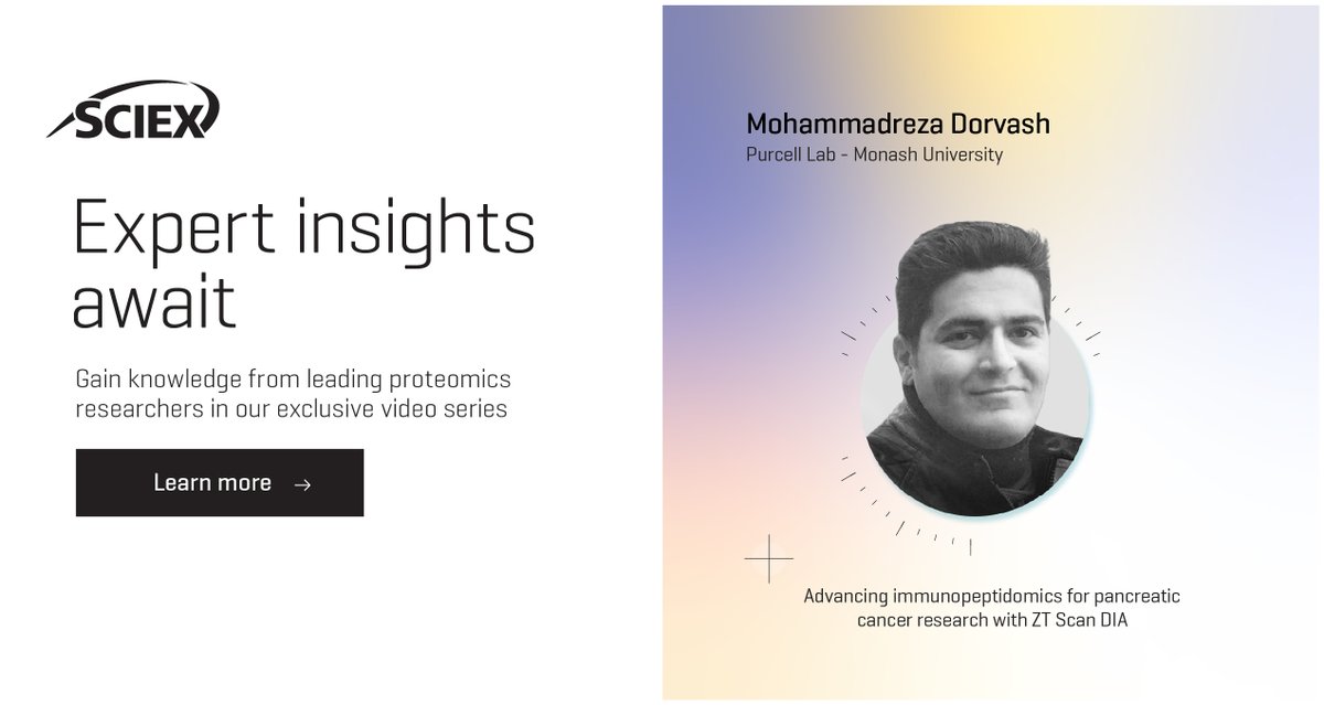 Discover Mohammadreza Dorvash's research at Monash University on antigen discovery for pancreatic cancer immunotherapy using LC-MS/MS. Watch now 👉 sciex.li/ypk4i2