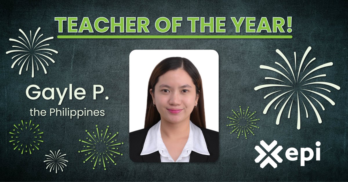 Educational Partners International (@teachwithepi) on Twitter photo EPI science teacher Gayle from the Philippines has worked hard to adjust to her new school and support her students during her first year of teaching. We are proud to share that she has been named Beginning Teacher of the Year!
Visit: TeachWithEPI.com
<a href="/ECAatState/">Educational & Cultural Affairs—U.S. Dept. of State</a> EPI science teacher Gayle from the Philippines has worked hard to adjust to her new school and support her students during her first year of teaching. We are proud to share that she has been named Beginning Teacher of the Year!
Visit: TeachWithEPI.com
<a href="/ECAatState/">Educational & Cultural Affairs—U.S. Dept. of State</a>