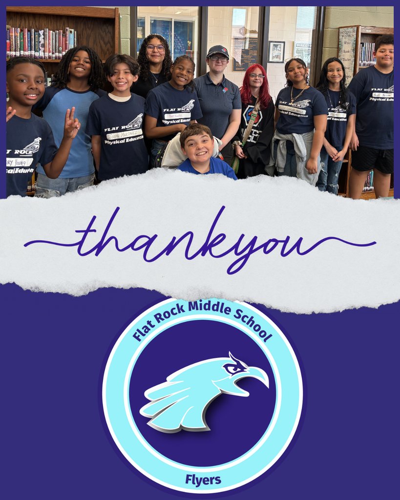 Huge thanks to <a href="/dominos/">Domino's Pizza</a> for sponsoring lunch for our amazing IB Student Ambassadors at Flat Rock Middle School! Your support means so much 💙🍕🙌 #CommunitySupport #FlatRockMiddle #IBProud #DominosPizza