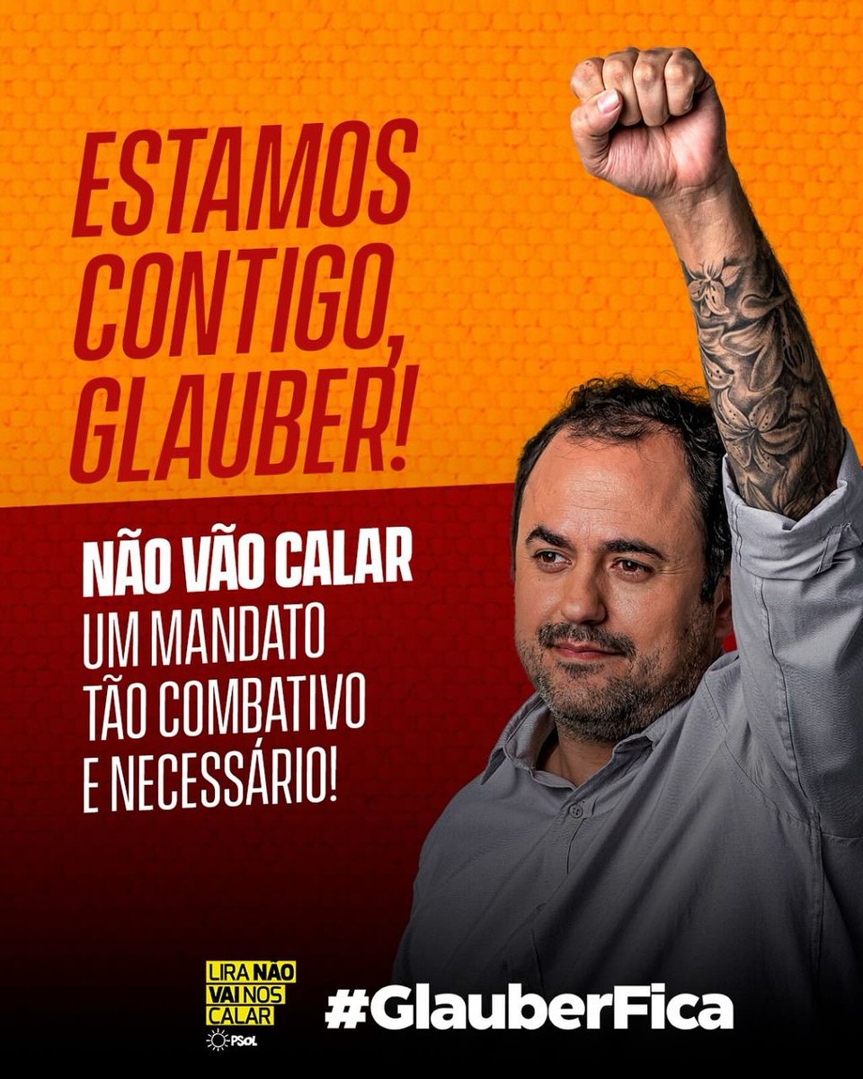 Querem cassar quem vai pra cima da extrema-direita. É nítida a perseguição de Arthur Lira ao dep. <a href="/Glauber_Braga/">Glauber Braga</a>. O voto pela cassação do mandato é desproporcional e injusto! #GlauberFica