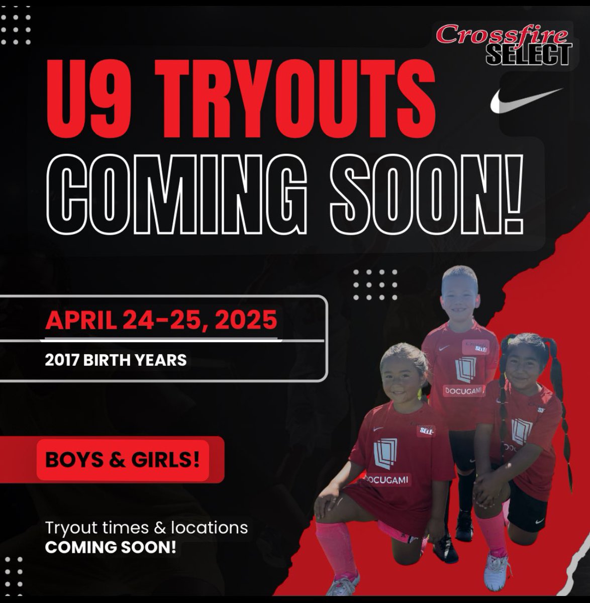 CrossfireSelect's tweet image. Calling all Under 9 soccer players ⚽️ 💪

Tryouts are just around the corner, and we want YOU to join our team!

Open to all players born in 2017. Come show us your skills, make new friends, and have a blast on the field!

Sign up now: crossfireselect.com
Questions? DM us! 📩