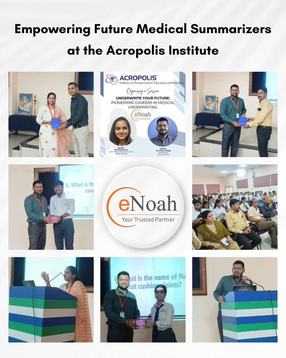 enoahisolution's tweet photo. Honored to speak at Acropolis Institute on Medical Summarisation: its scope, career paths, and opportunities. Exciting discussions!
#eNoah #MedicalSummarisation #HealthcareCareers #CareerGrowth #CareerOpportunities #careerdevelopment #CareerPath https://t.co/vRyMq5bLJn