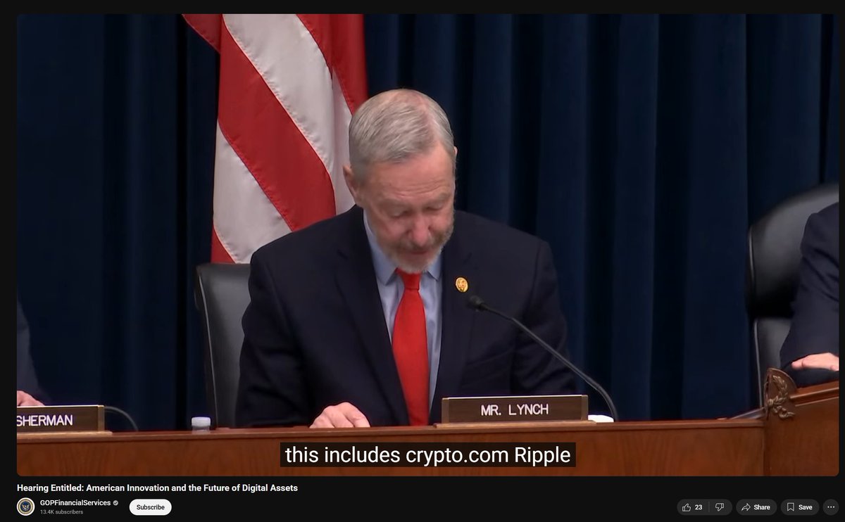 ChadSteingraber's tweet photo. Mr Lynch just stated in the hearing that the SEC case vs. Ripple "...has been dropped." to allow for innovation to grow. https://t.co/JdEste1VTr