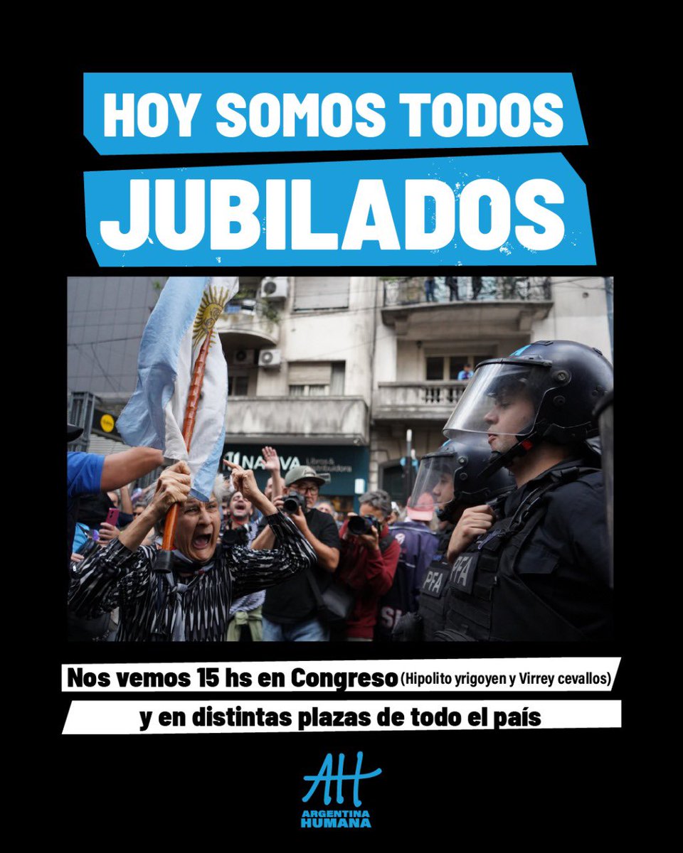 arg_humana's tweet image. Hoy somos todos jubilados.