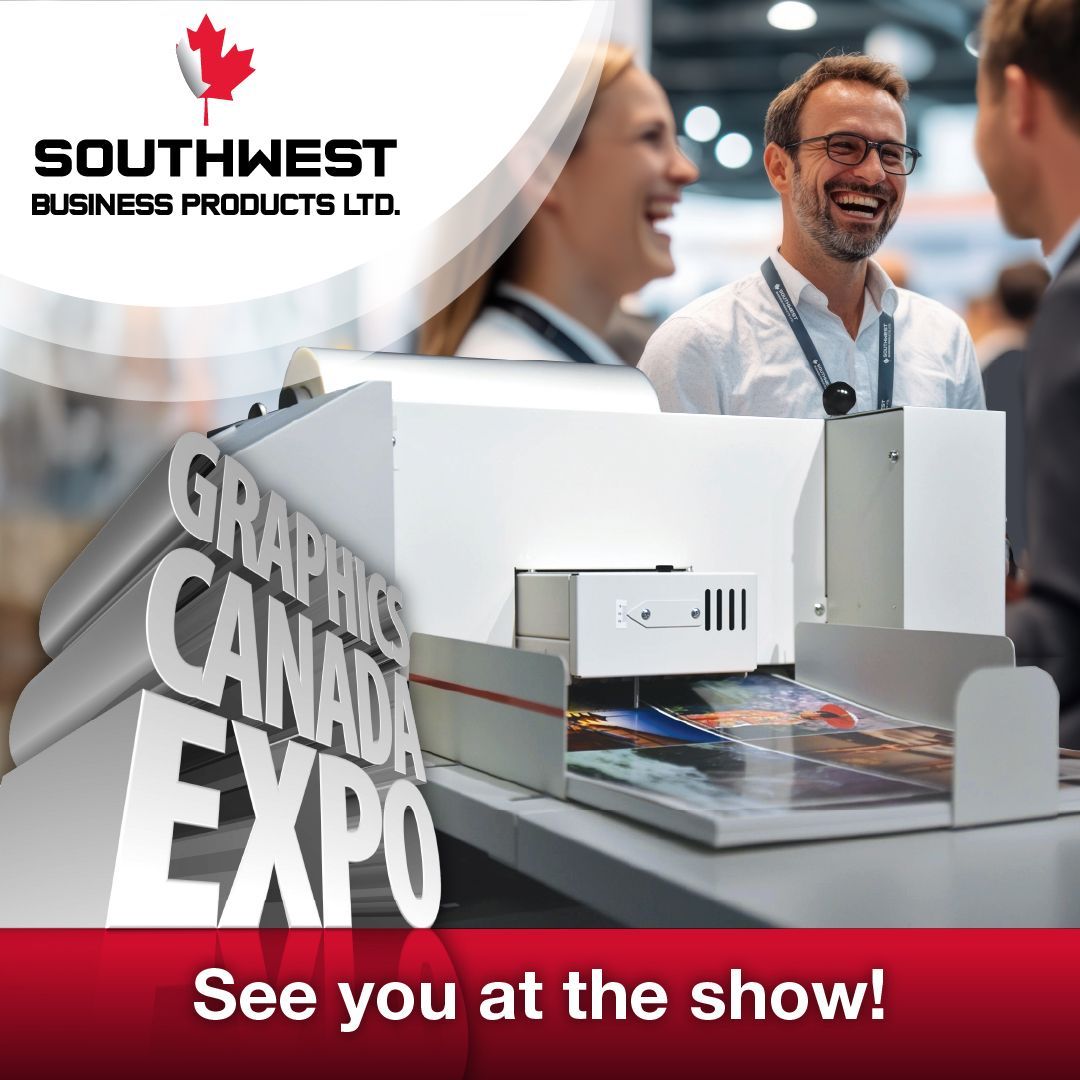 🌟 Excited to see you at #GraphicsCanada Expo 2025 today! ✨ 

Visit us at Booth 5512 for exclusive promotions, awesome giveaways, and great networking opportunities with industry leaders. Don't miss out!

#TradeShow <a href="/ICpresents/">International Centre</a> <a href="/SouthwestBind/">Southwest Business Products</a>