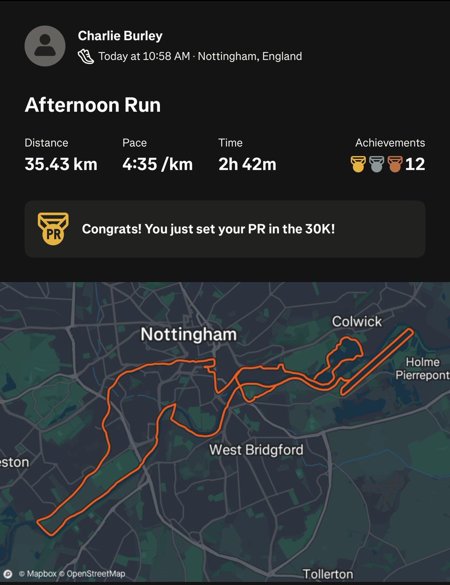 Charlie Burley (@charlieburley_) on Twitter photo Final long run before <a href="/LondonMarathon/">TCS London Marathon</a> is done and dusted ✅
Sub 3 hours suddenly feels possible 🤯
I’m raising money for Lincs and Notts Air Ambulance again this year and would be hugely grateful for any donations 🙏
Please support if you can 👉 2025tcslondonmarathon.enthuse.com/pf/charlie-bur… Final long run before <a href="/LondonMarathon/">TCS London Marathon</a> is done and dusted ✅
Sub 3 hours suddenly feels possible 🤯
I’m raising money for Lincs and Notts Air Ambulance again this year and would be hugely grateful for any donations 🙏
Please support if you can 👉 2025tcslondonmarathon.enthuse.com/pf/charlie-bur…