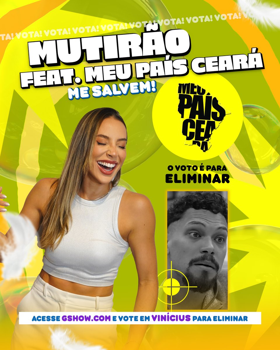 renatasaldanhap's tweet photo. 🦢MUTIRÃO feat. @meupaisceara INICIADO����

📥 A cada 10 votos, deposite um EMOJI aqui.
⏰ ENCERRA ÀS 14:00H!
🚨 O voto é pra SAIR, portanto votem no VINÍCIUS!

🎯 META: 20.000 RESPOSTAS.

📲 LINK: https://t.co/iHb1SkyxWz

#FicaRenata #BBB25 https://t.co/WceFaKly9k