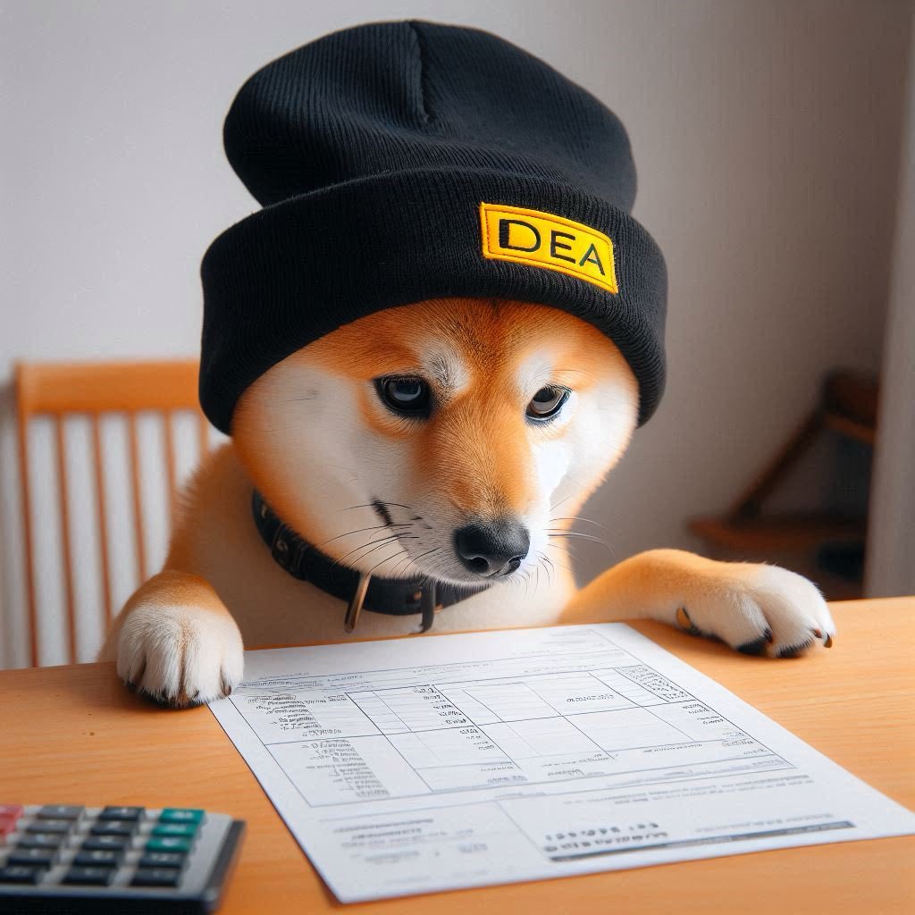 DEAonSolana's tweet photo. When the only thing your Shiba Inu wants more than bones is a break from those high tariffs. ππΈ #TariffStruggles #CryptoBones #DEA https://t.co/sgqrwUClmd
