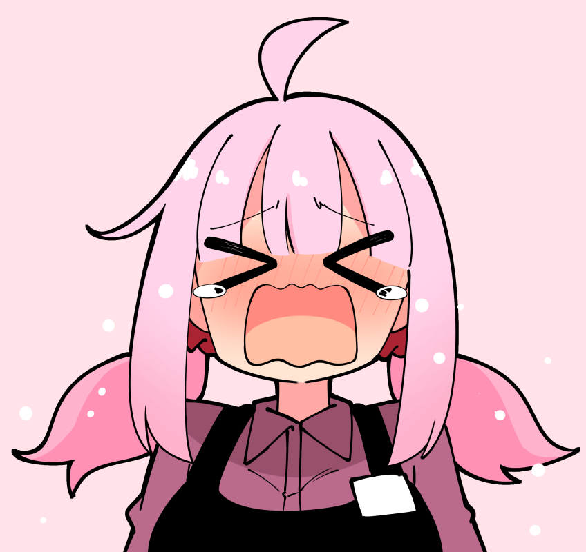 「(泣) 」|覆面うさぎのイラスト