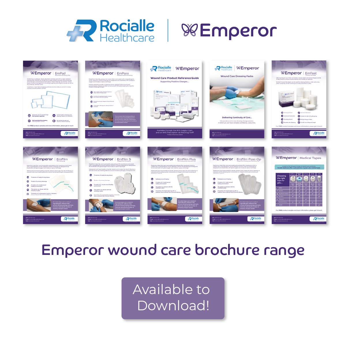 Discover our complete range of specialised wound care product brochures, now available for instant download!

Simply click below to access the full library of product assets:

emperorwound.com/resources

#TVN #WoundCare