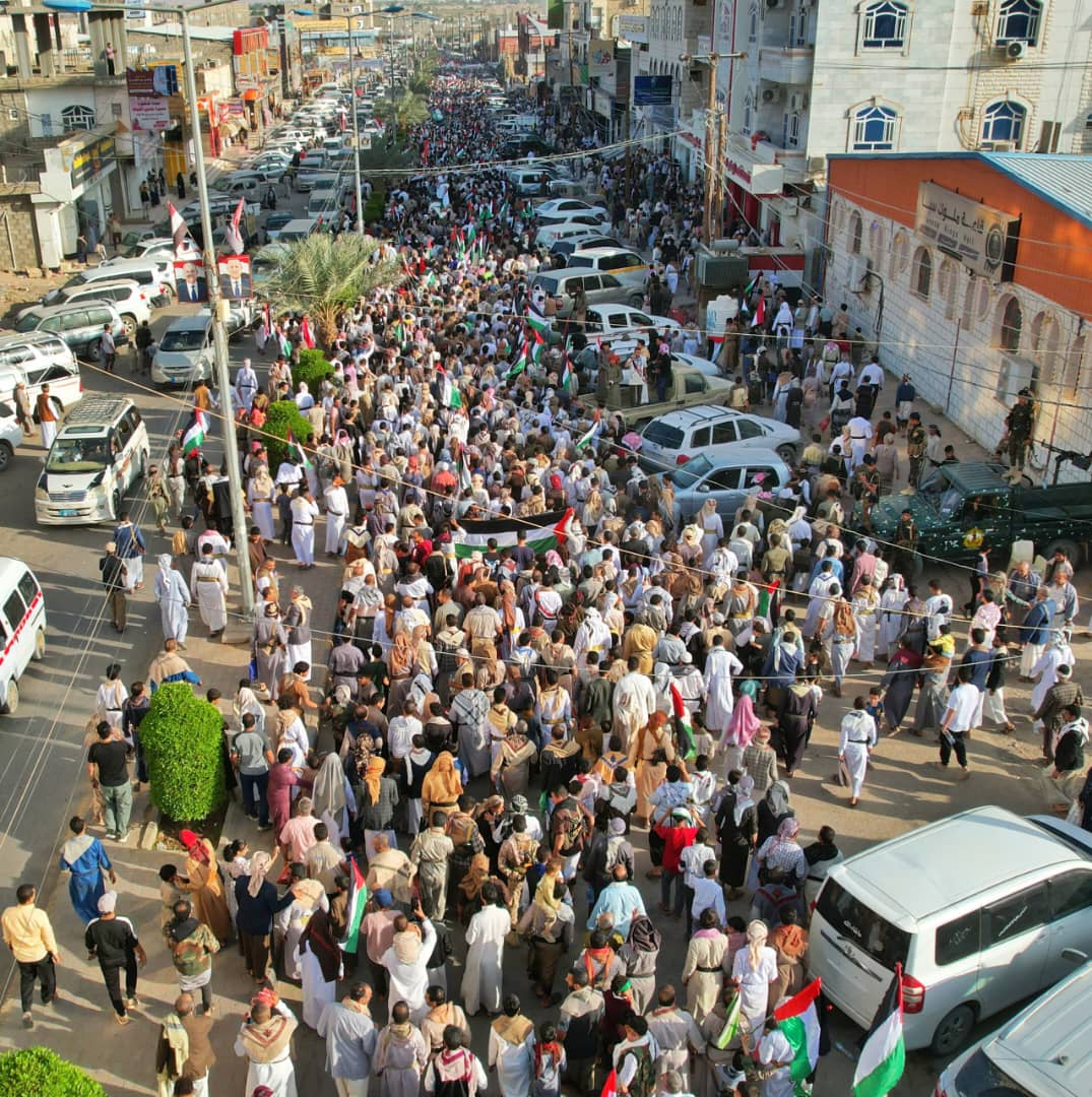 مسيرة الغضب تنطلق من مدينة مأرب للتضامن مع اخواننا  في فلسطين وتنديدا بجرائم الص ه اينه
