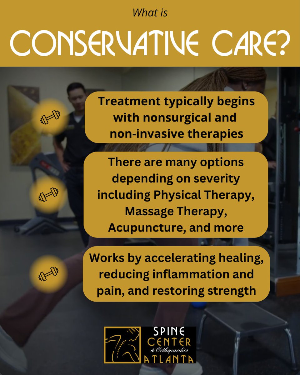 💪 What is Conservative Care?

Conservative Care refers to non-surgical treatments that are effective at alleviating symptoms. When our doctors begin treating a new patient, they always consider conservative care before recommending any invasive procedures.