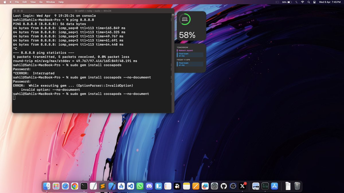 sahild1311's tweet image. Anyone else spending way too much time waiting for 'sudo gem install cocoapods' to finish? This installation is taking forever. Is this normal or is there something I can do to speed it up? #iOS #CocoaPods #DeveloperProblems