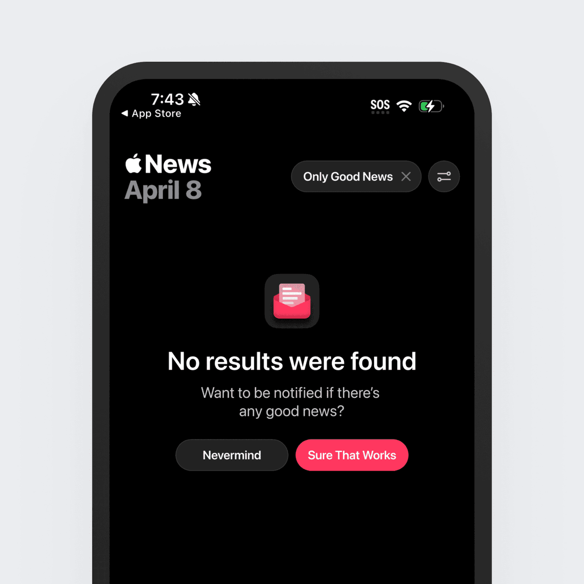 Apple News option to show “only good news”