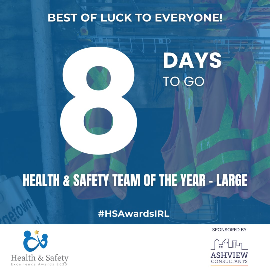 The team at Ashview Consultants is excited to discover who will take home the coveted awards at H&amp;S Awards on April 17, 2025 at Crowne Plaza Hotel, Santry.

Best of luck, especially those in our sponsored award – Health &amp; Safety Team of the Year - Large. 

#HSAwardsIRL