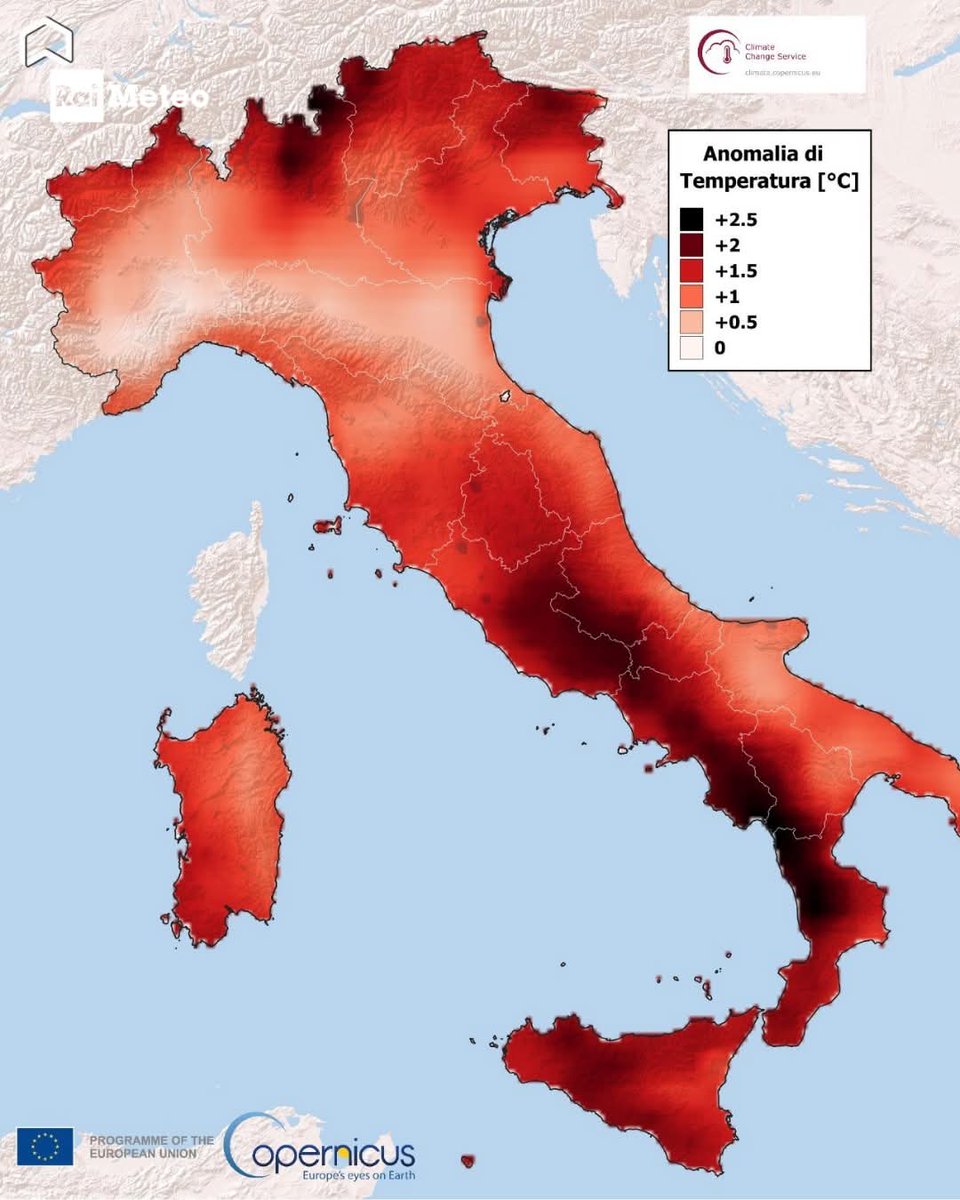 Secondo i dati climatici ufficiali Copernicus ECMWF, marzo 2025 in Europa è risultato essere il mese di marzo più caldo dal 1940 con un’anomalia di +2.4°C rispetto al  trentennio di riferimento 1991-2020