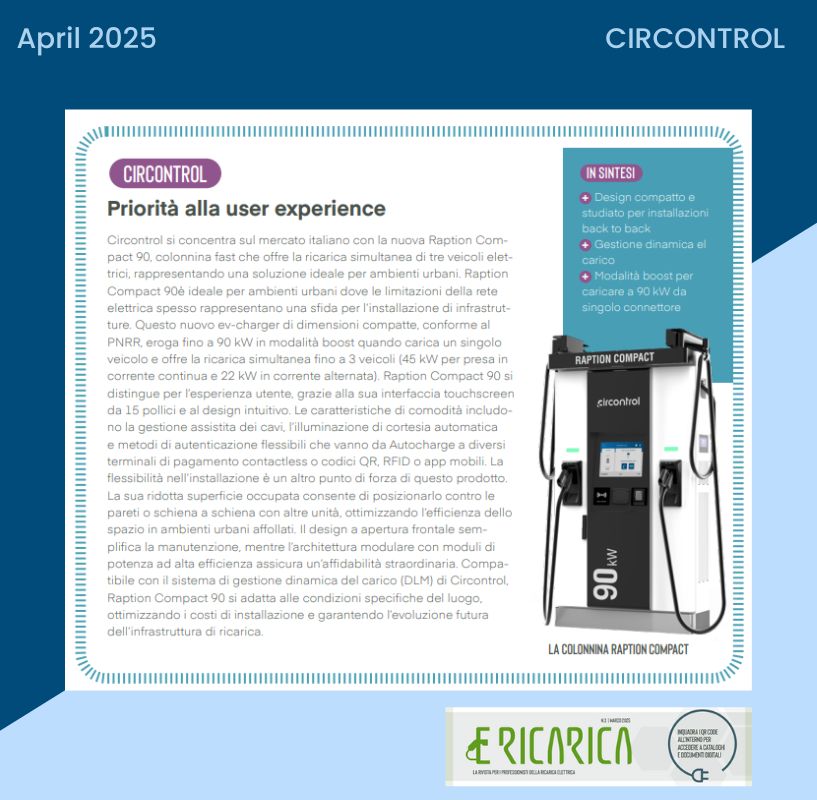 🇮🇹Il Raption Compact 90 continua a essere di tendenza.

👉Scopri altri prodotti conformi al PNRR qui: circontrol.com/it/abitazioni-…

#Circontrol #EVCharging #eMobility #RaptionSeries