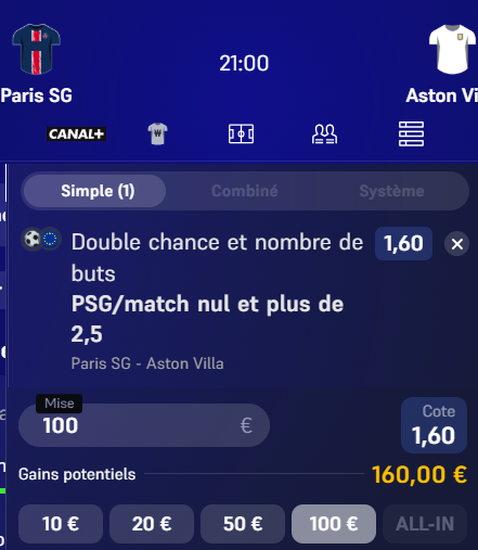 StephPronos24's tweet photo. Mon pari pour ce soir !!

Let's go PSG ou match nul +2.5 buts dans le match côte 1.60

Mets un like si tu es d'accord avec le prono!!

#parisportifgratuit #winamax #unibet #parisportifs #teamparieur https://t.co/VnJpdPCFJm
