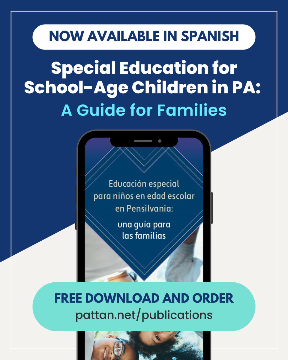 Your favorite PaTTAN publication is BACK—now in Spanish! ✨

This must-have booklet for families &amp; educators covers:
🔹 Determining a child's need for #SpecialEducationinPA
🔹 Developing educational programs
🔹 Resources for families

Get your free copy: bit.ly/4jvigxz