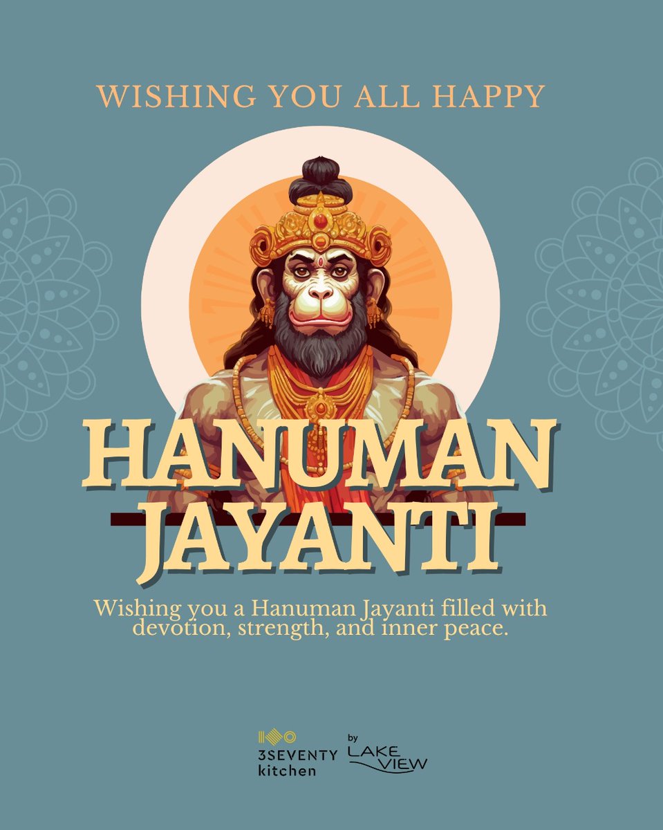 3seventykitchen's tweet photo. "May Lord Hanuman bless you with strength, wisdom, and devotion.
On this Hanuman Jayanti, let’s seek his divine grace and fearless spirit. 🔱🕉️🚩 Jai Bajrangbali!" https://t.co/PNjeIXl6PQ