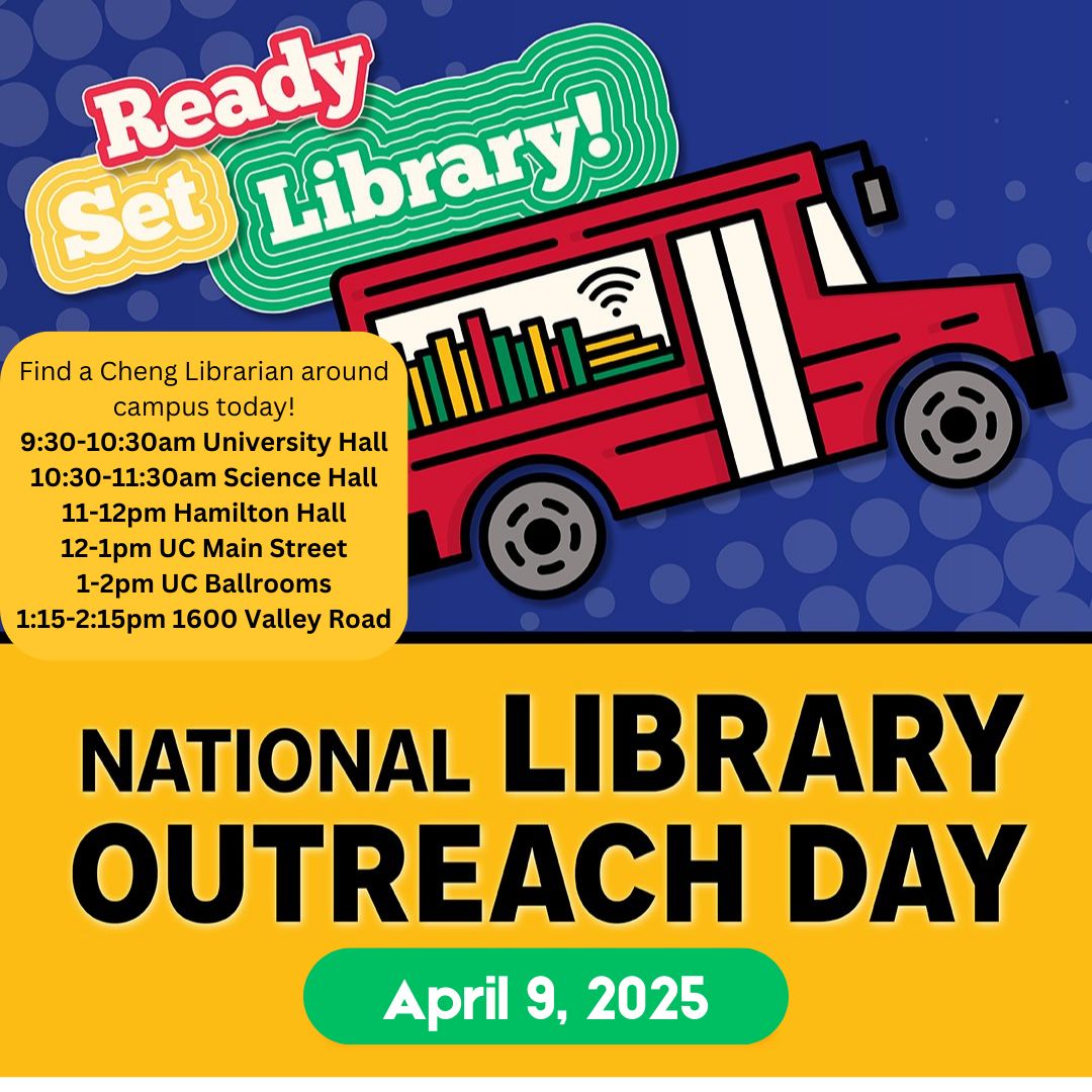 It's Library Outreach Day! Find a friendly Cheng Librarian around campus today!

#wpunj
#twillyp