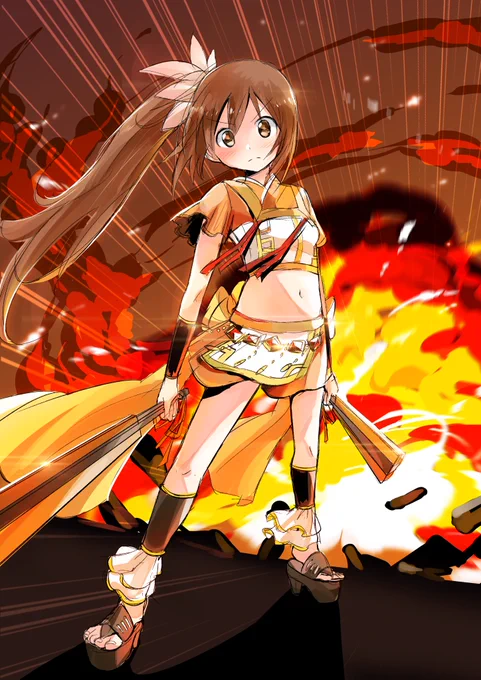 6、7年?くらい前に描いた鶴乃。拙いけどやりたいことがわかる、気に入ってる絵だ 