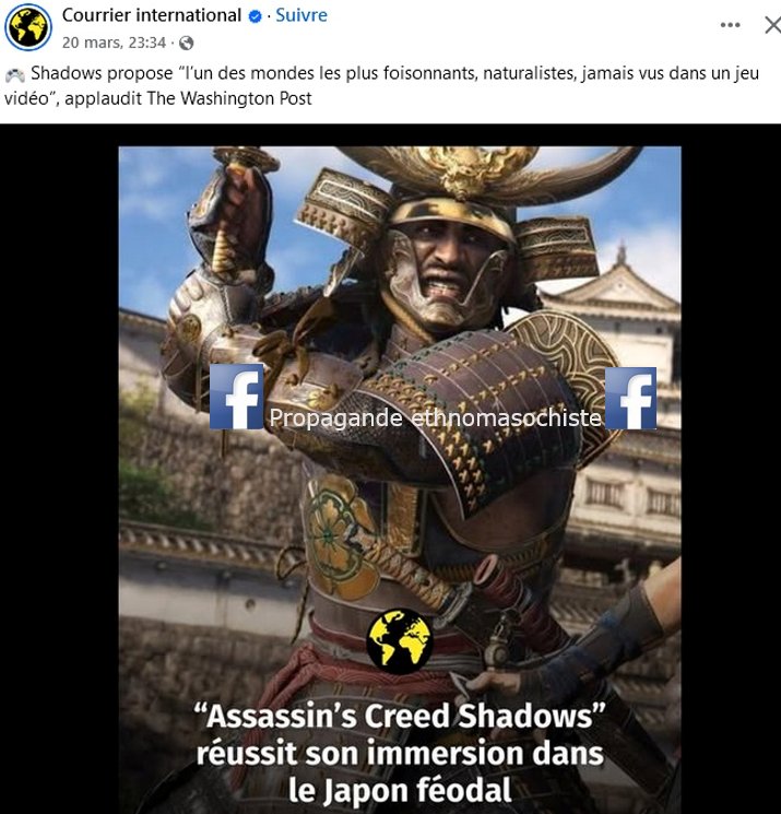 ethnomasochisme's tweet photo. Le Courrier gauchiste international forcément ravi #Ubisoft #BoycottUbisoft #BoycottAssassinCreedShadows #AssassinCreed #AssassinCreedShadows #Wokisme #Woke #StopWokisme #Courrierinternational https://t.co/zPgQT8mNW6