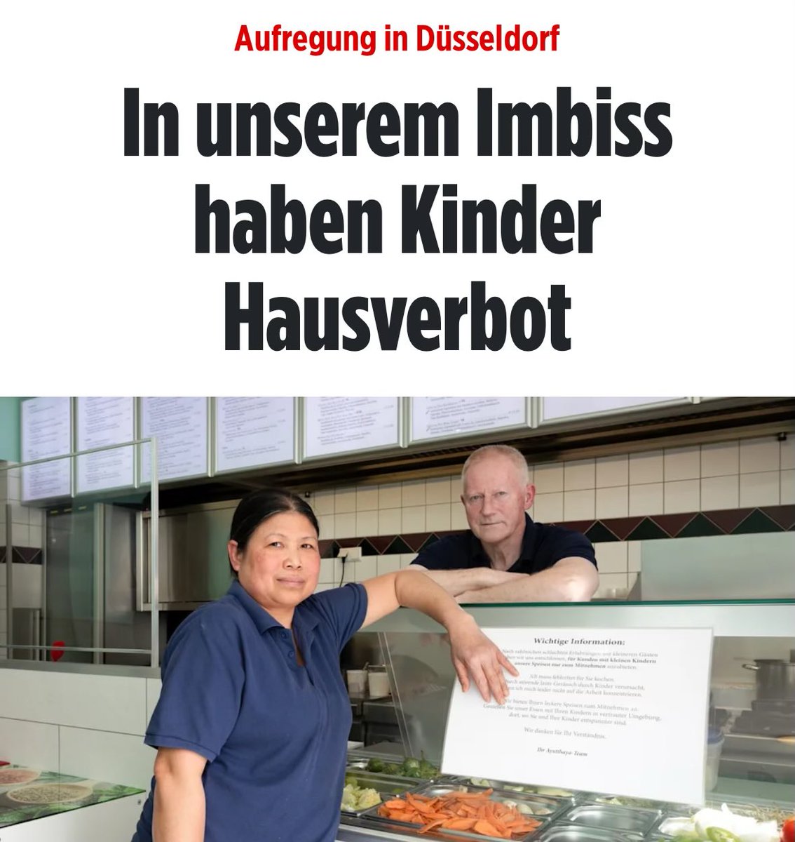 Tja…wenn linke, antiautoritäre "Regenbogen-Alleinerziehende" mit ihrer Brut Essen gehen, muss man halt mit Gegenmassnahmen rechnen 😏

„Wir haben schon oft erlebt, dass ein Kind sich ein Getränk von einem fremden Tisch nimmt, laut schreit oder zwischen den Tischen herumrennt.
