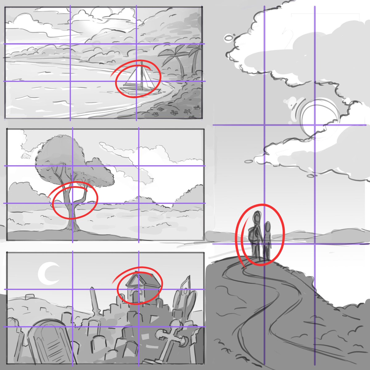 When creating backgrounds try to find interesting compositions 