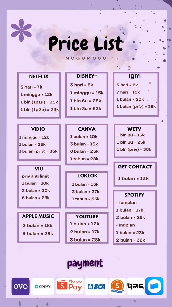 Selling premium apps bergaransi! 😉 payment via gopay, ovo, dana, shopeepay, bca | bisa dm atau order via wa | wa.me/6285880837230

 #zonauang
