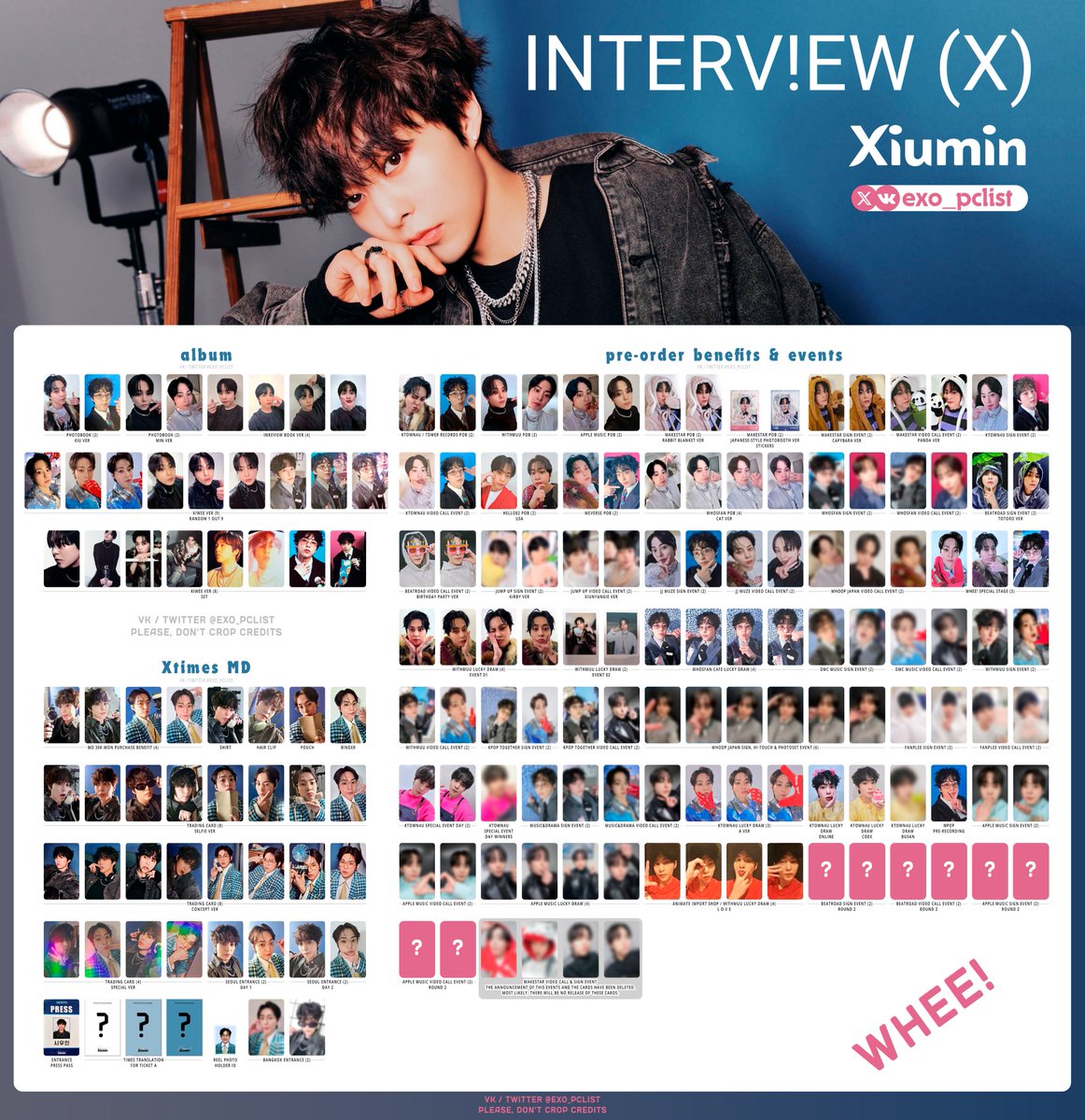 XIUMIN INTERVIEW X PHOTOCARD LIST Full size in bio + The lost