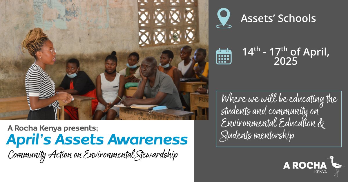 📢 First Assets Camp of '25! 🗓️ 14-17 April in Watamu, focusing on Environmental Education &amp; Student Mentorship. Our first of three this year! Learn about #assetskenya: arocha.or.ke/assets-educati…

#EnvironmentalEd #StudentMentorship #ARochaKenya #Watamu #Conservation