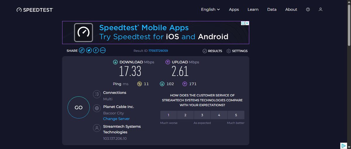 jhun_macdon's tweet photo. Test, Internet speed tweet complaint bot.. https://t.co/tnsLEaRoUj