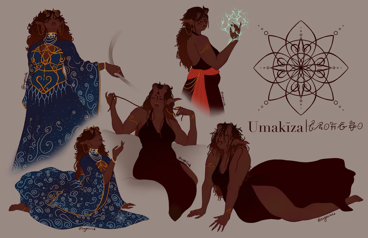Sagescale's tweet photo. Hello #PortfolioDay 🥰👋🏾
I draw a lot of characters from the world I’ve created <3

 Available for concept art, illustration, and vis dev work 🙏🏾

C0mms are open as well: https://t.co/zaGTvVWn4y https://t.co/LtGb9BfwSu