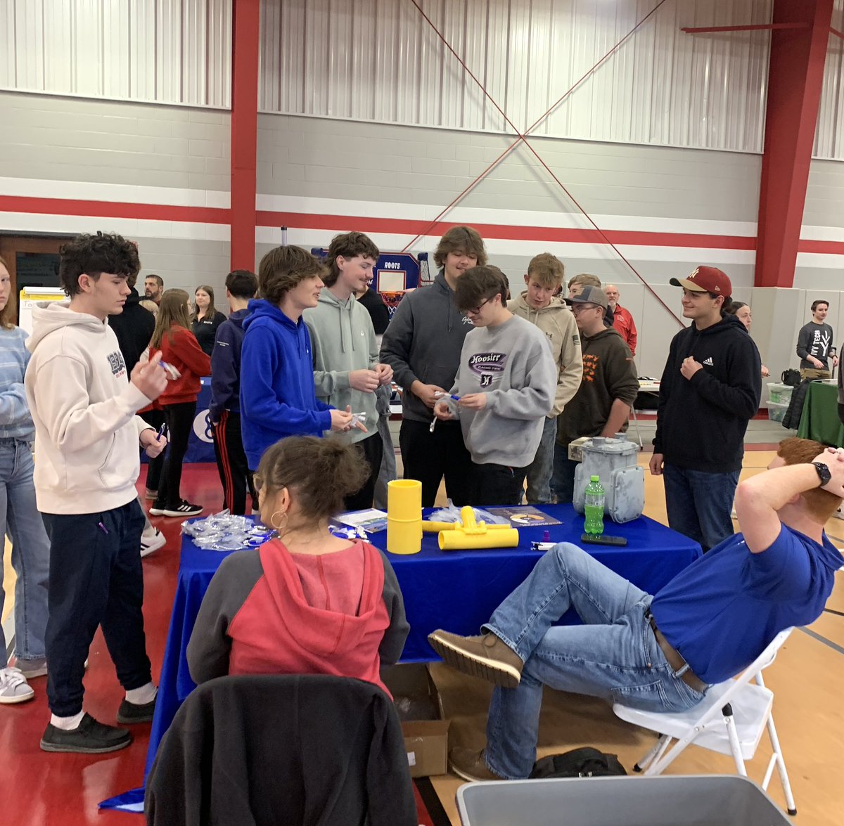 tra_caldwell's tweet photo. CHS had our Eastern Indiana Works Career Fair - thanks to all involved in this event for our students ❤️ #CHSSpartanPride #FCSCSpartanPride https://t.co/grX42U3ihD