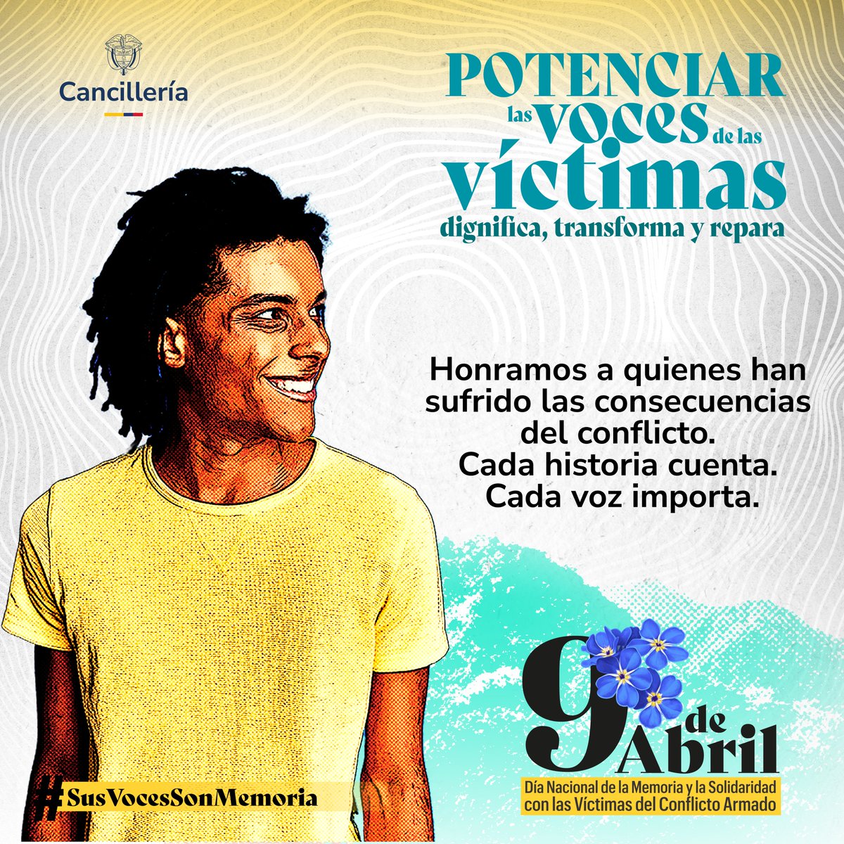 En el Día de la Memoria y Solidaridad con las Víctimas del Conflicto Armado, reafirmamos nuestro compromiso con la verdad, la justicia y la reparación. Desde la Cancillería promovemos acciones que integren a las víctimas, reconozcan su dignidad y potencien su liderazgo.