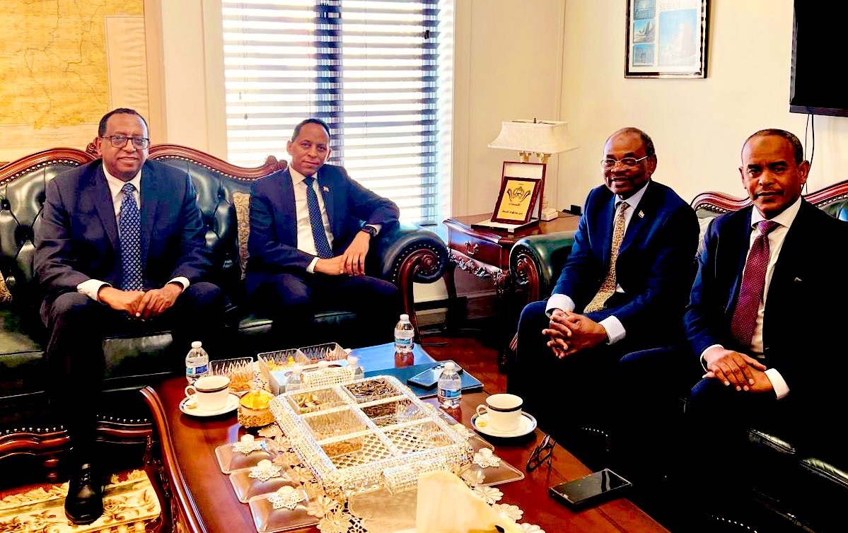 EmbassyEritrea's tweet photo. I had the honor of paying a courtesy visit, yesterday, to H.E. Amb. Mohamed Abdalla Idris at the Embassy of Sudan in #Washington #DC. We held in-depth discussions on the current security situation in Sudan, the strong brotherly ties between our two nations, and Eritrea’s principled support for the Sudanese people as they navigate through a difficult path towards a secure & peaceful future. 

Ambassador Mohamed Idris expressed his profound appreciation to the people and government of #Eritrea for their steadfast and brotherly stance during the ongoing trying times of #Sudan. 

We also exchanged views on #peace and #security in the Horn of Africa and agreed to coordinate our #diplomatic efforts in DC to advance shared interests of our countries and issues of regional stability.

#HornOfAfrica 
#Africa 
#EritreaPrevails 
#SudanPrevails