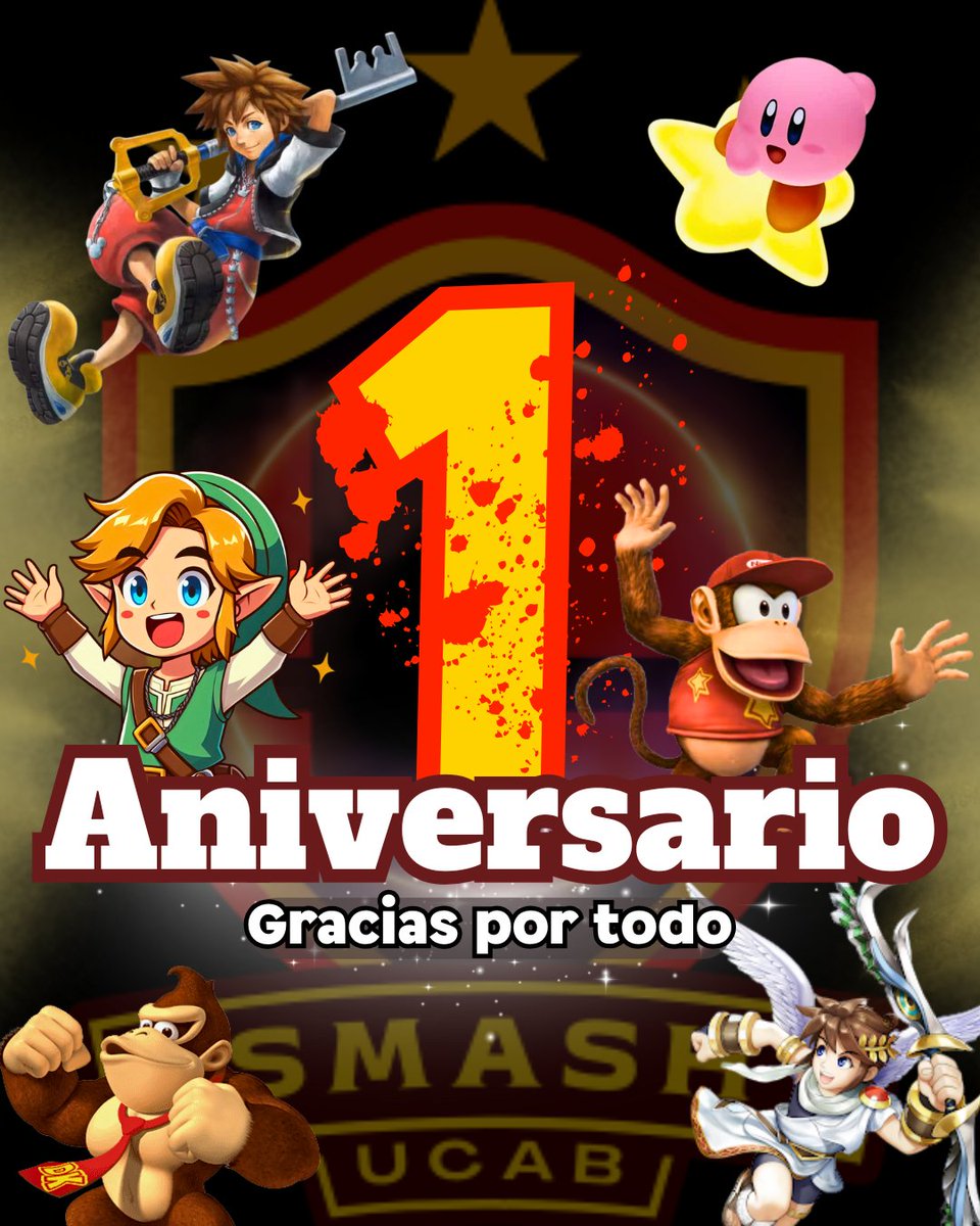 ¡Feliz primer Aniversario, Smash UCAB!🥳

Agradecemos a todos nuestros miembros por el cariño y apoyo que nos dieron a lo largo de todo este proyecto. 🔥

Sigan atentos para más emoción, batallas épicas y crecer como la familia que somos. 😎