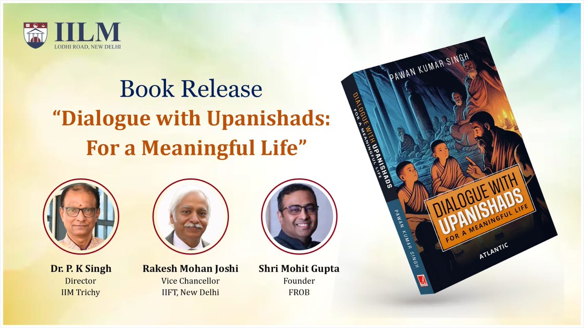 Prof. Rakesh Mohan Joshi (@professorjoshi) on Twitter photo Happy to be at the release of book, 'Dialogue with Upanishads: For a Meaningful Life', authored by old friend, Dr Pawan Kumar Singh, Director, <a href="/iimTrichy/">iimTrichy</a> alongwith Prof <a href="/DrHarivanshC/">HARIVANSH CHATURVEDI</a> Director General, <a href="/IilmInstitute/">IILM Lodhi Road, New Delhi</a> and Sh Mohit Gupta my student, a bibliophile and entrepreneur. Happy to be at the release of book, 'Dialogue with Upanishads: For a Meaningful Life', authored by old friend, Dr Pawan Kumar Singh, Director, <a href="/iimTrichy/">iimTrichy</a> alongwith Prof <a href="/DrHarivanshC/">HARIVANSH CHATURVEDI</a> Director General, <a href="/IilmInstitute/">IILM Lodhi Road, New Delhi</a> and Sh Mohit Gupta my student, a bibliophile and entrepreneur.