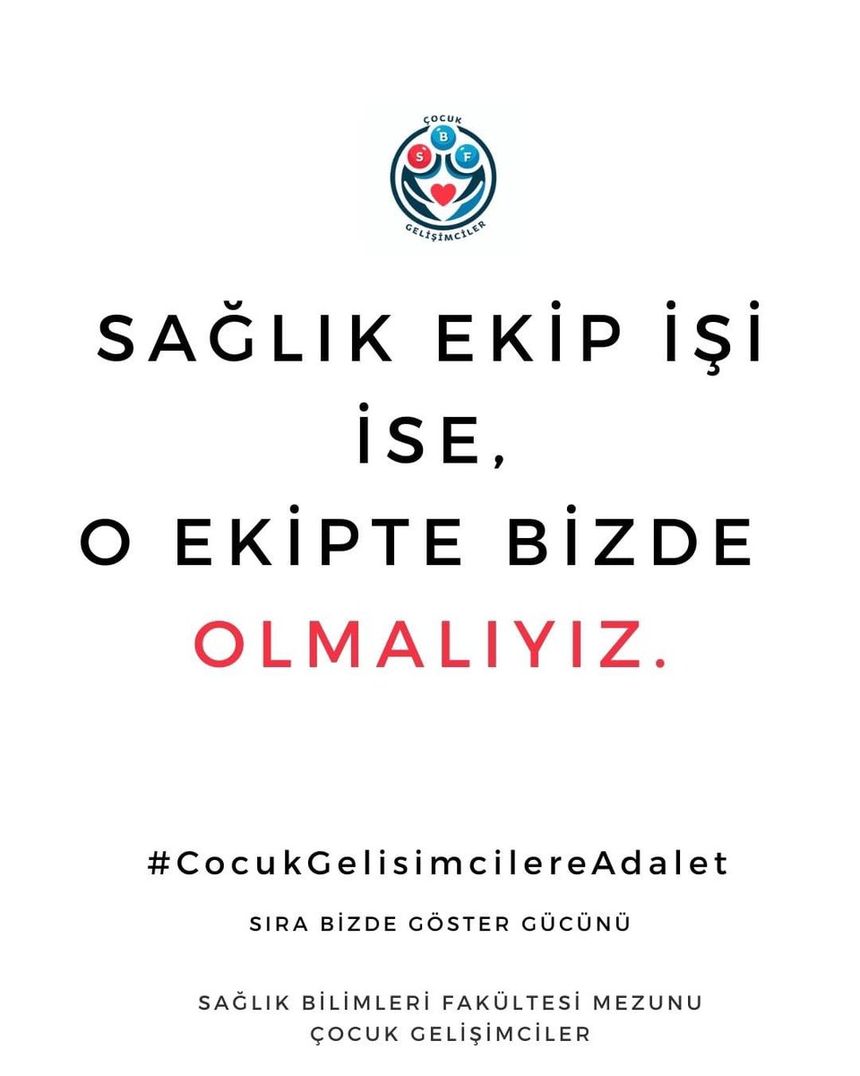 gelişim takibi bir lüks değil, sağlık hizmetidir çocuk gelişimciler sağlık ekibinin ayrılmaz bir parçasıdır

#CocukGelisimcilereAdalet