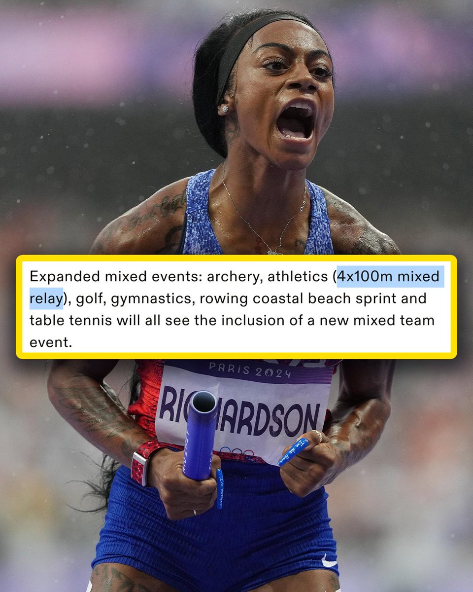 IOC announces that the mixed 4x100m will make its Olympic debut at the 2028 Los Angeles Olympic Games!