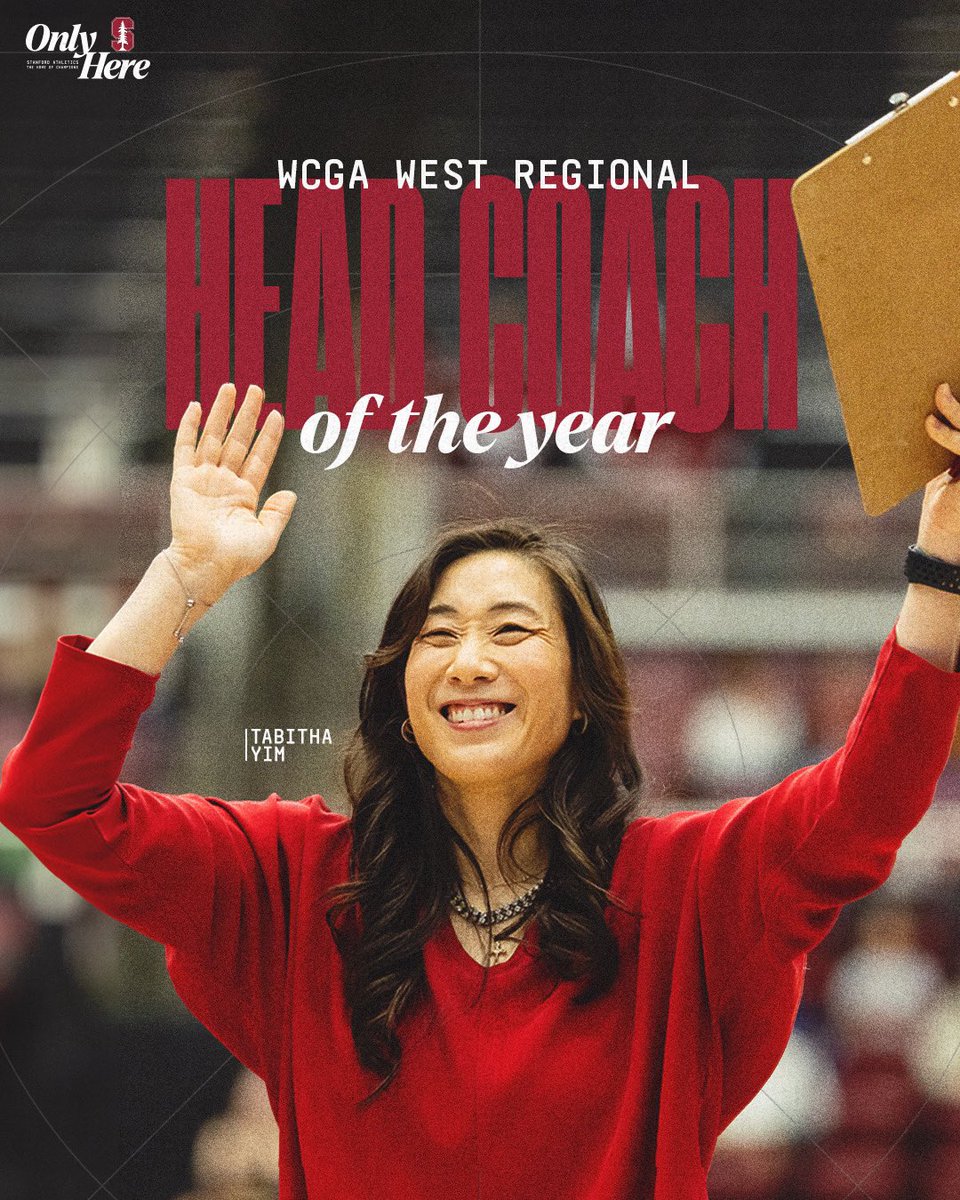 StanfordWGym's tweet photo. BEST IN THE WEST 😍

Congrats to our coaching staff, named WCGA West Regional Head Coach of the Year (Tabitha Yim) and Co-Assistant Coaches of the Year (Vince Smurro, Hallie Mossett, Caleb Rickard)! 

🗞️➡️ https://t.co/qznmLHP0vH

#HTL | #GoStanford https://t.co/rnEgdHlPD0