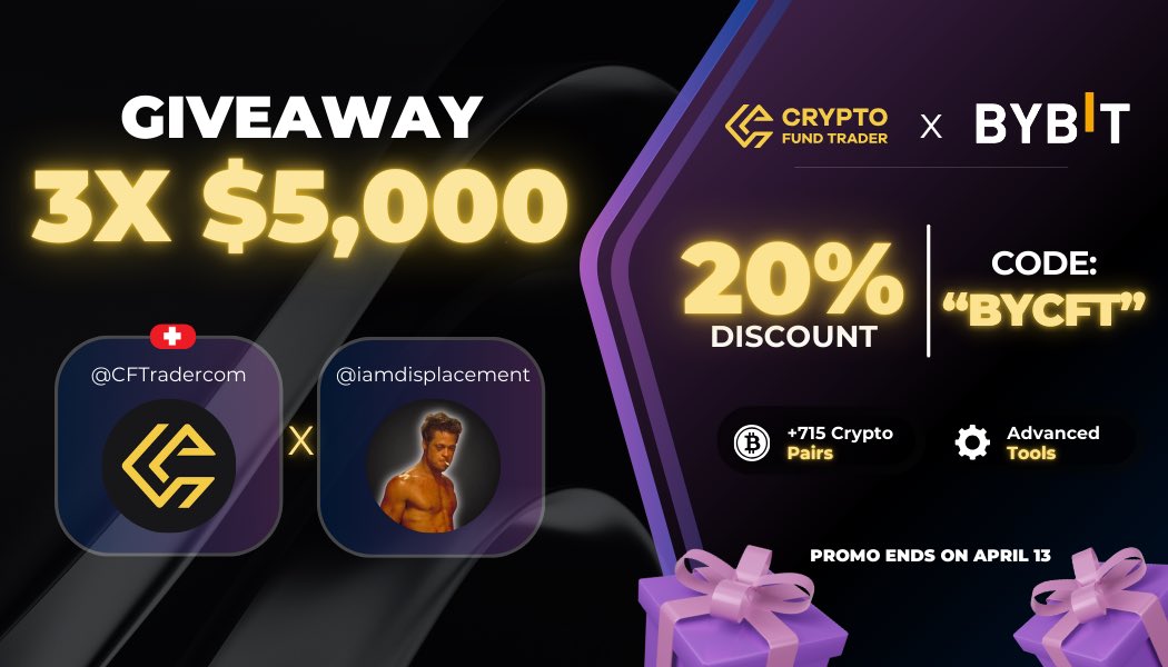 iamdisplacement's tweet photo. 🚨GIVEAWAY🚨

3x5000$ challenge accounts from @CFTradercom 

To enter :

- follow @CFTradercom @iamdisplacement

- Like and Retweet 

- Tag 2 Friends https://t.co/knZhegISSU